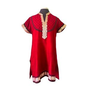 Trishaa Red Indian Ethnic Kurta Tunic Dress Size L